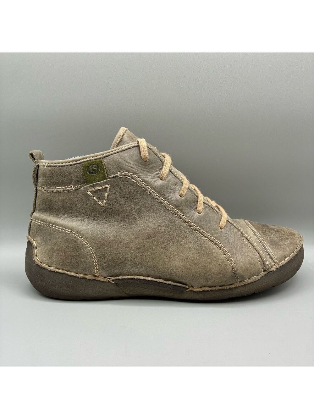 Josef Seibel Ankle Booties Women’s 8-8.5 Washed Green Faux Fur Lined Boots